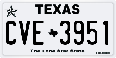 TX license plate CVE3951