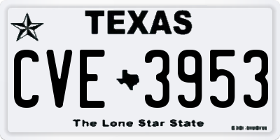 TX license plate CVE3953