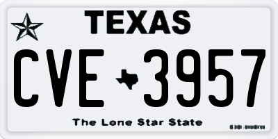 TX license plate CVE3957