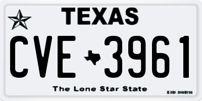TX license plate CVE3961