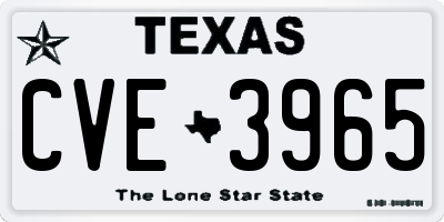 TX license plate CVE3965