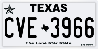 TX license plate CVE3966