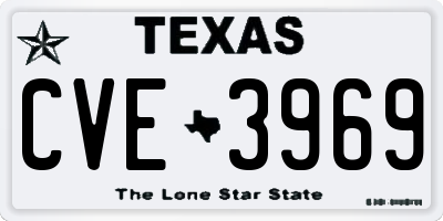 TX license plate CVE3969