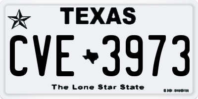 TX license plate CVE3973
