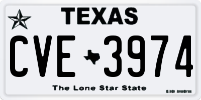 TX license plate CVE3974