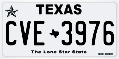 TX license plate CVE3976