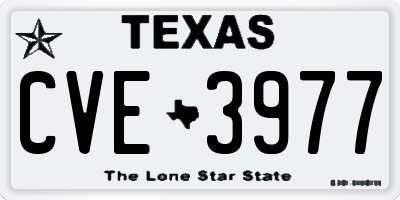 TX license plate CVE3977