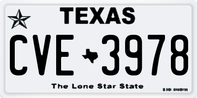 TX license plate CVE3978