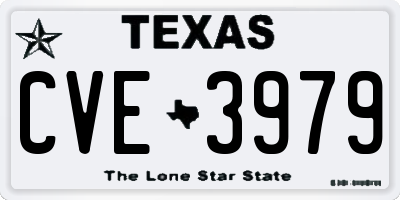 TX license plate CVE3979