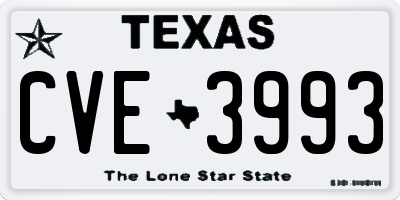 TX license plate CVE3993