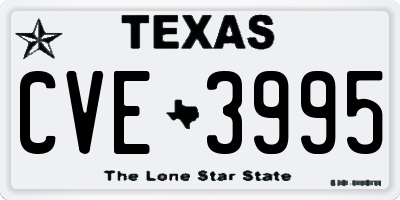 TX license plate CVE3995