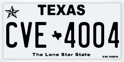 TX license plate CVE4004