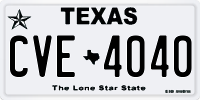 TX license plate CVE4040