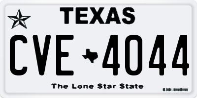TX license plate CVE4044