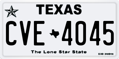 TX license plate CVE4045