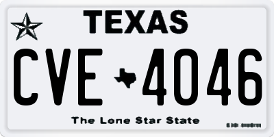 TX license plate CVE4046