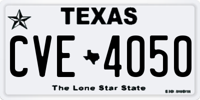 TX license plate CVE4050