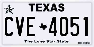 TX license plate CVE4051