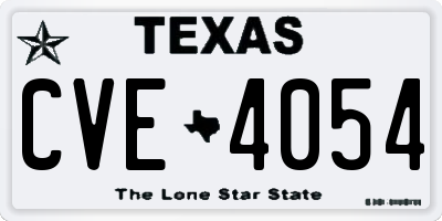 TX license plate CVE4054