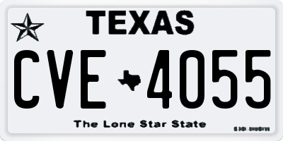 TX license plate CVE4055