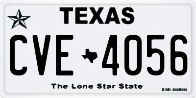 TX license plate CVE4056
