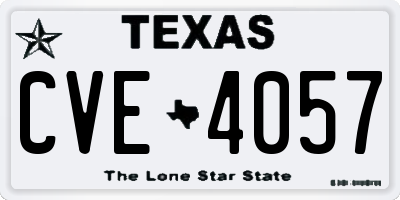 TX license plate CVE4057