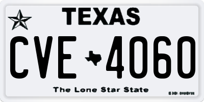 TX license plate CVE4060