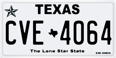 TX license plate CVE4064
