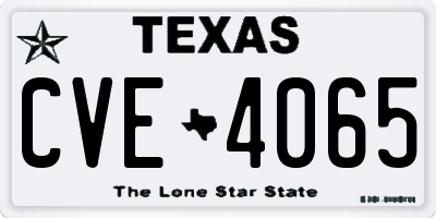 TX license plate CVE4065