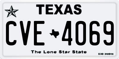 TX license plate CVE4069