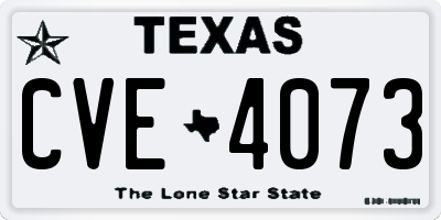 TX license plate CVE4073