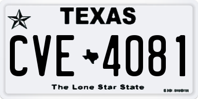 TX license plate CVE4081