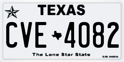 TX license plate CVE4082
