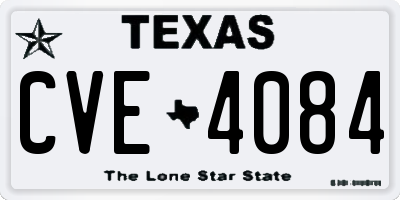TX license plate CVE4084