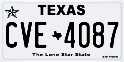 TX license plate CVE4087