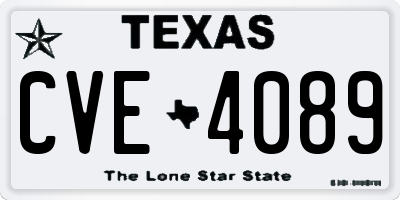 TX license plate CVE4089
