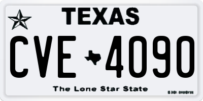 TX license plate CVE4090