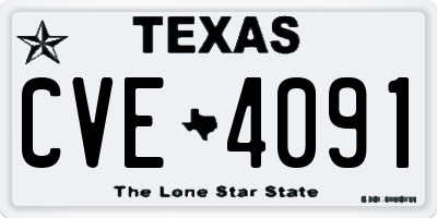 TX license plate CVE4091