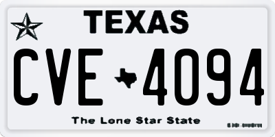 TX license plate CVE4094