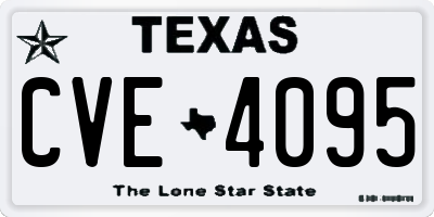 TX license plate CVE4095