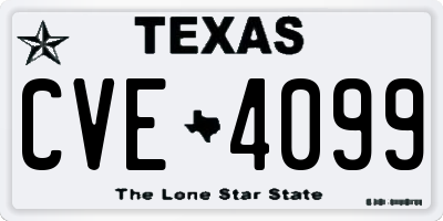 TX license plate CVE4099
