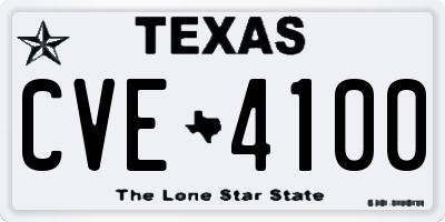 TX license plate CVE4100