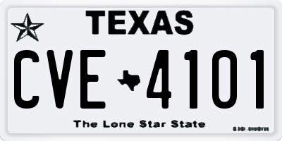TX license plate CVE4101
