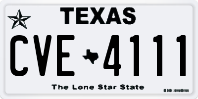 TX license plate CVE4111