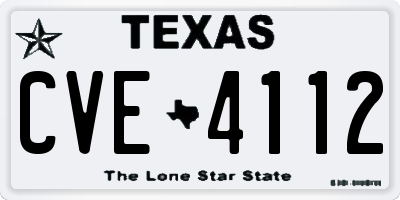 TX license plate CVE4112