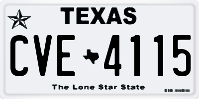 TX license plate CVE4115