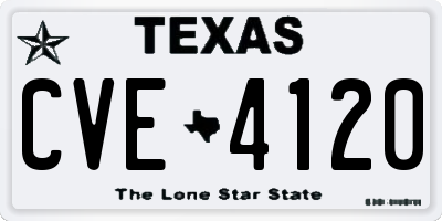 TX license plate CVE4120