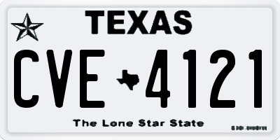 TX license plate CVE4121