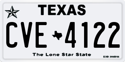 TX license plate CVE4122