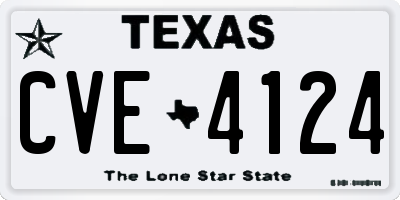 TX license plate CVE4124